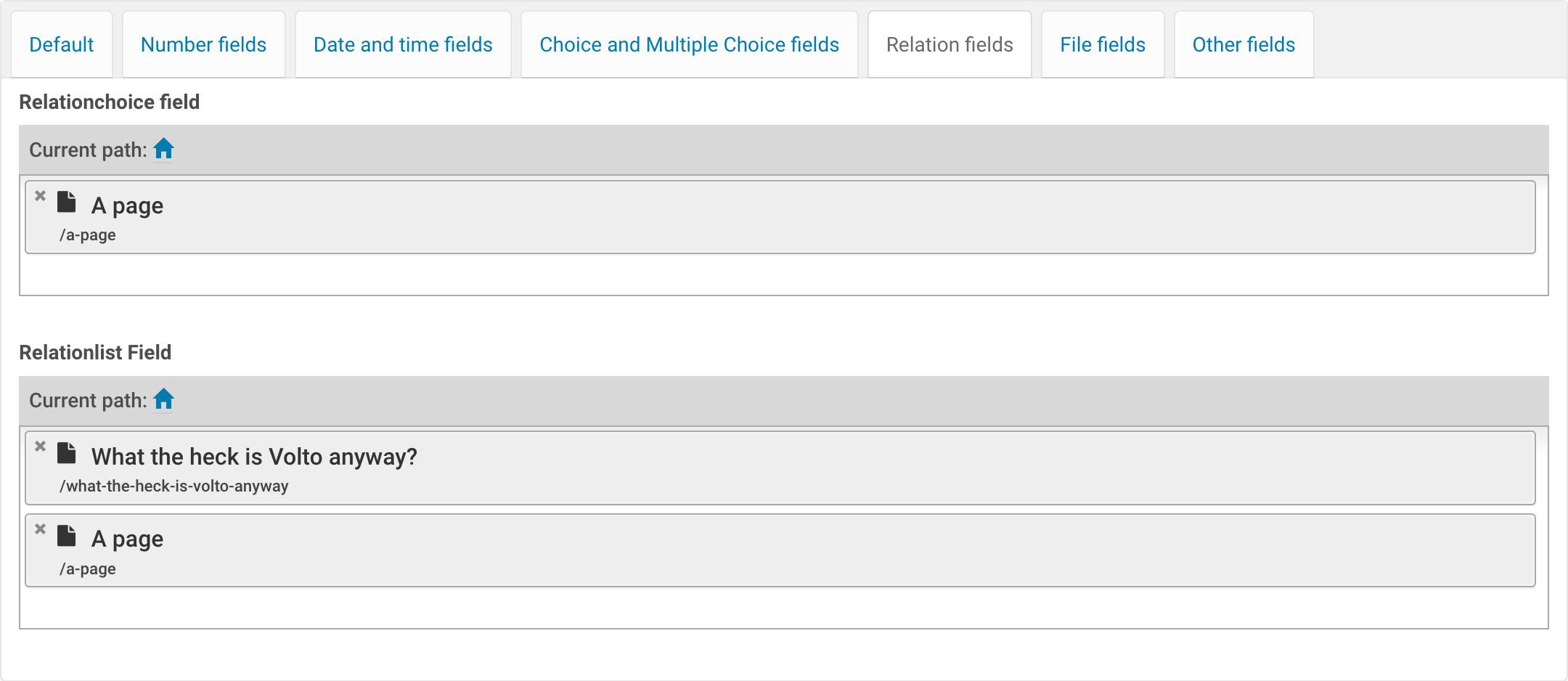 Reference fields