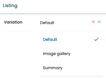 The variations of the listing block